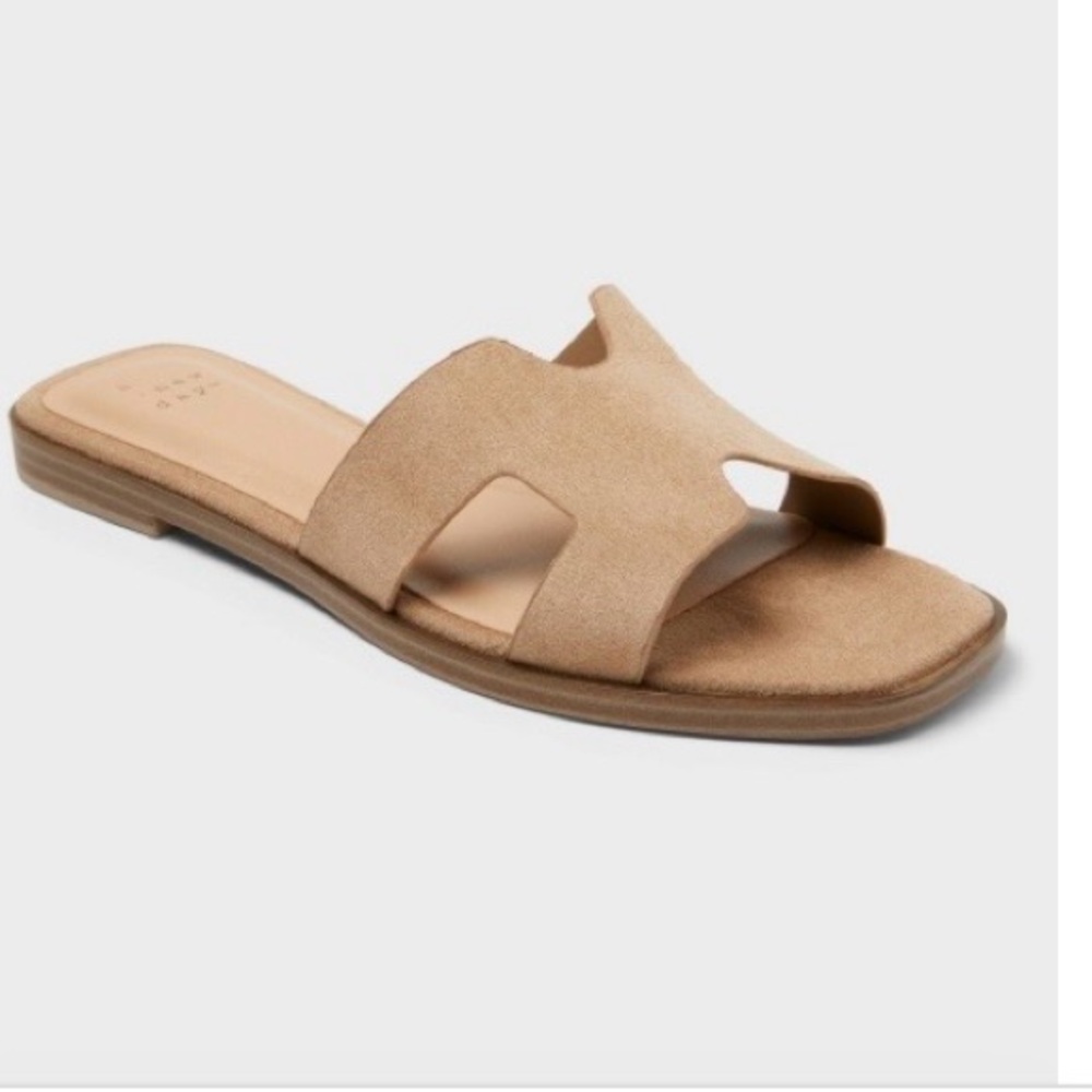 a new day Tan Suede Slide Sandals